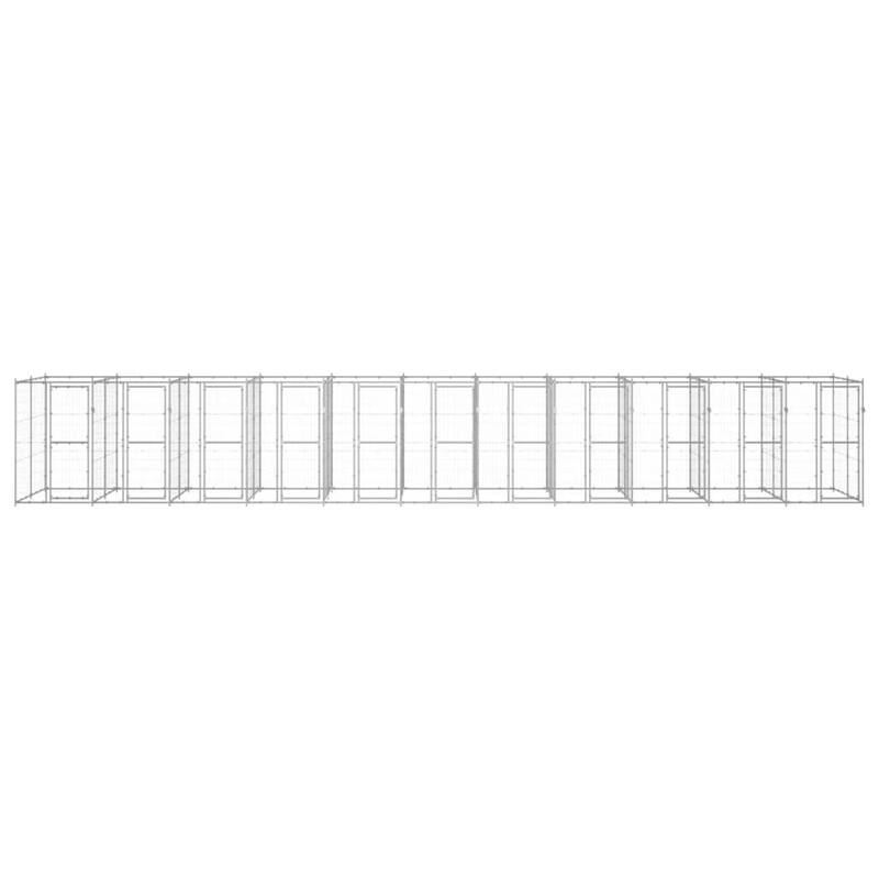 vidaXL Outdoor Dog Pen Pet Crate Kennel Cage Playpen House for Yard Steel