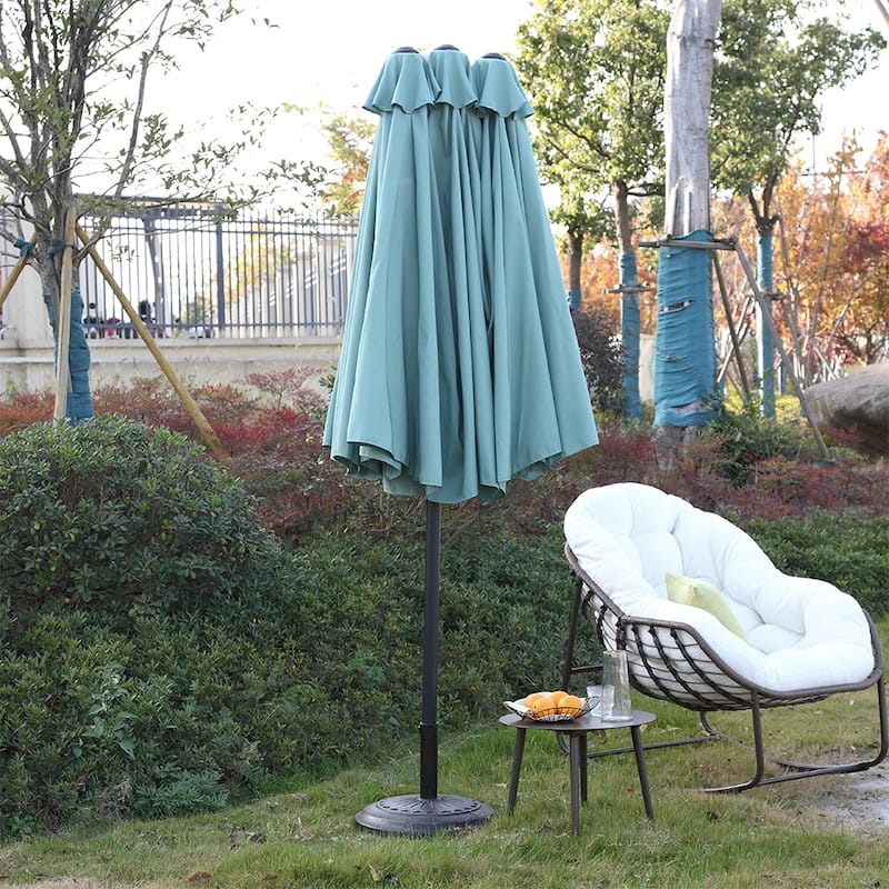 14.8 ft. x 8.8 ft. Market Double-Sided Outdoor Patio Umbrella w/Crank