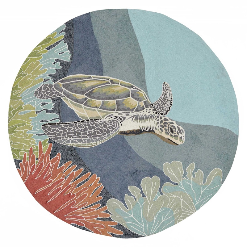 Liora Manne Ravella Akumal Indoor/Outdoor Rug Ocean