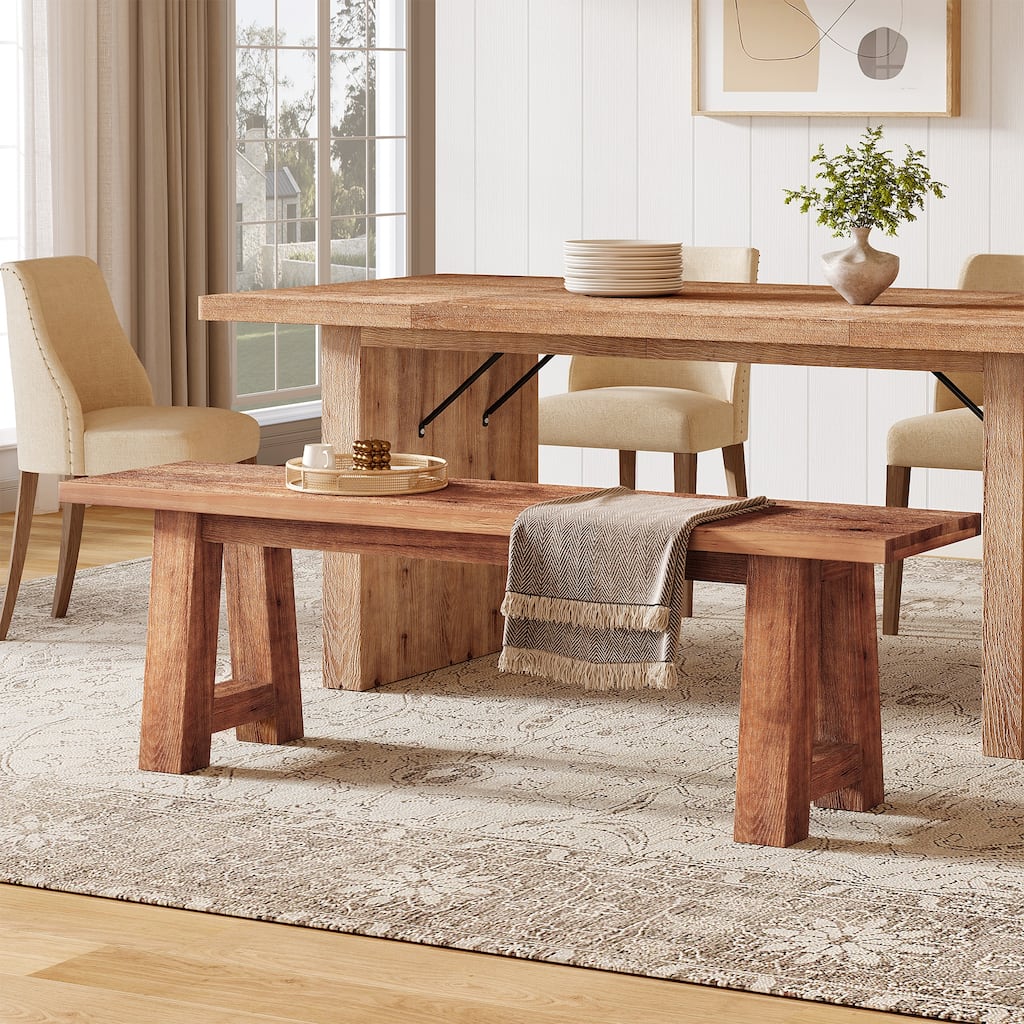 55.12 Inch Farmhouse Entryway Bench Indoor for Hallway