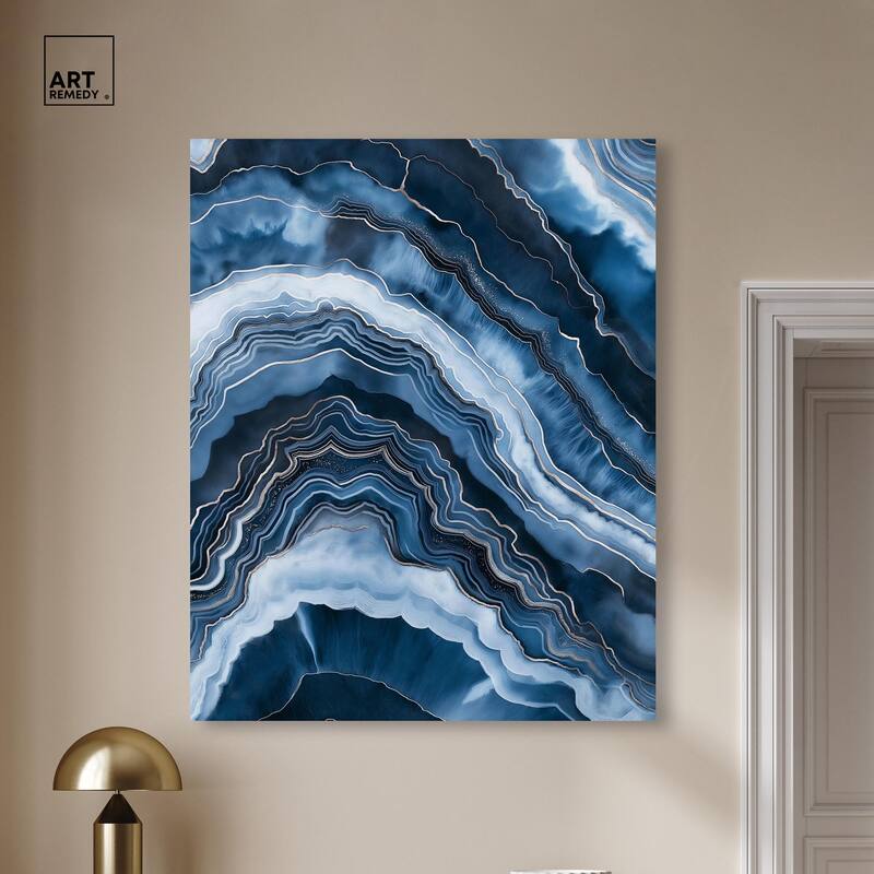 Azure Abyss Layers Canvas by Art Remedy, Gallery Wrapped