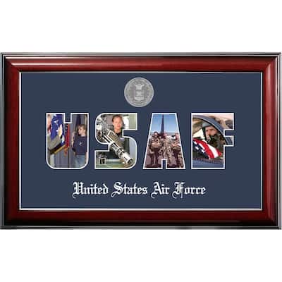 Patriot Frames Air Force Collage Photo Classic Black Frame with Silver Medallion