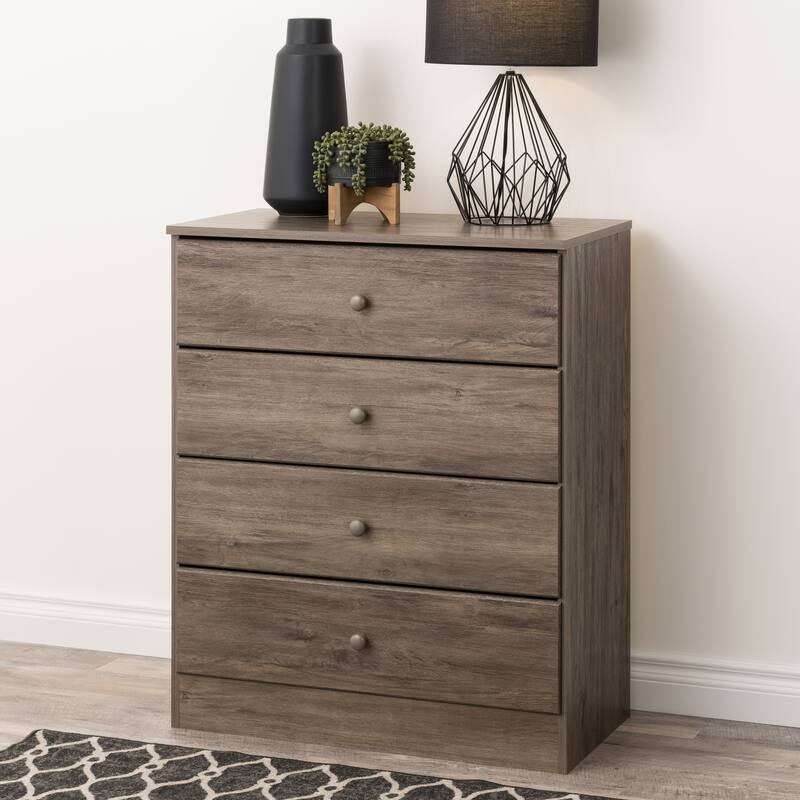 Prepac Astrid 4 Drawer Dresser for Bedroom, Chest of Drawers, Bedroom Furniture, Clothes Storage and Organizer