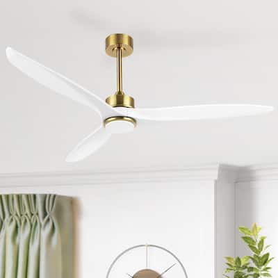 60" Solid Wood 3-Blade LED Ceiling Fan with DC Motor and Remote