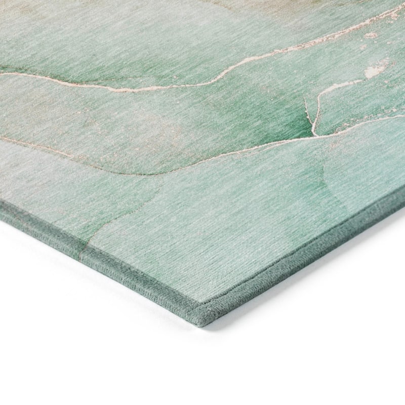 Machine Washable Indoor/ Outdoor Watercolor Chantille Rug