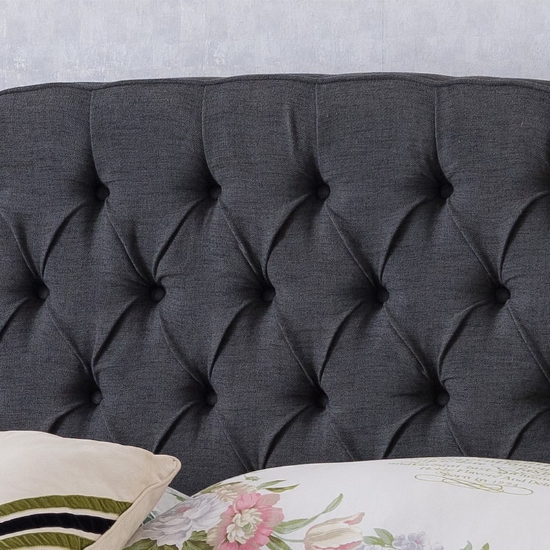 Costello Upholstered Tufted Fabric Queen Bed Set by Christopher Knight Home