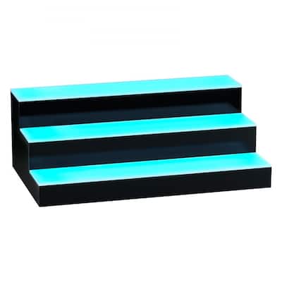 Acrylic 3-Tier LED Lighted Liquor Wine Shelf with Remote
