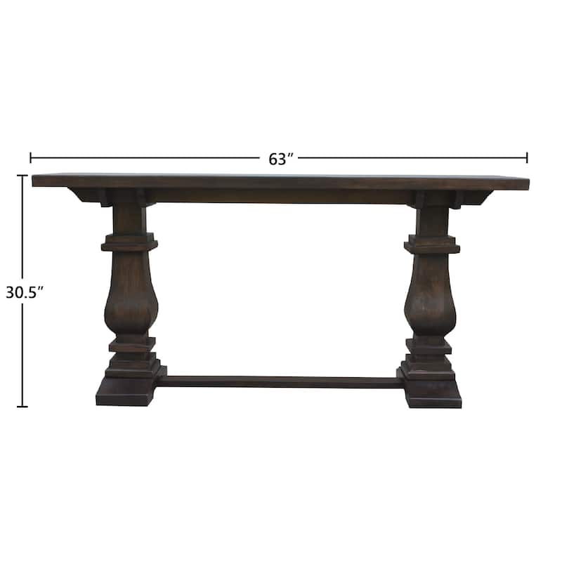 Charleston 63-inch Double Pedestal Mango Wood Console Table