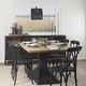 preview thumbnail 12 of 21, Maxton Light Brown Solid Wood w/ Black Iron Pedestal Base Rectangular Dining Table