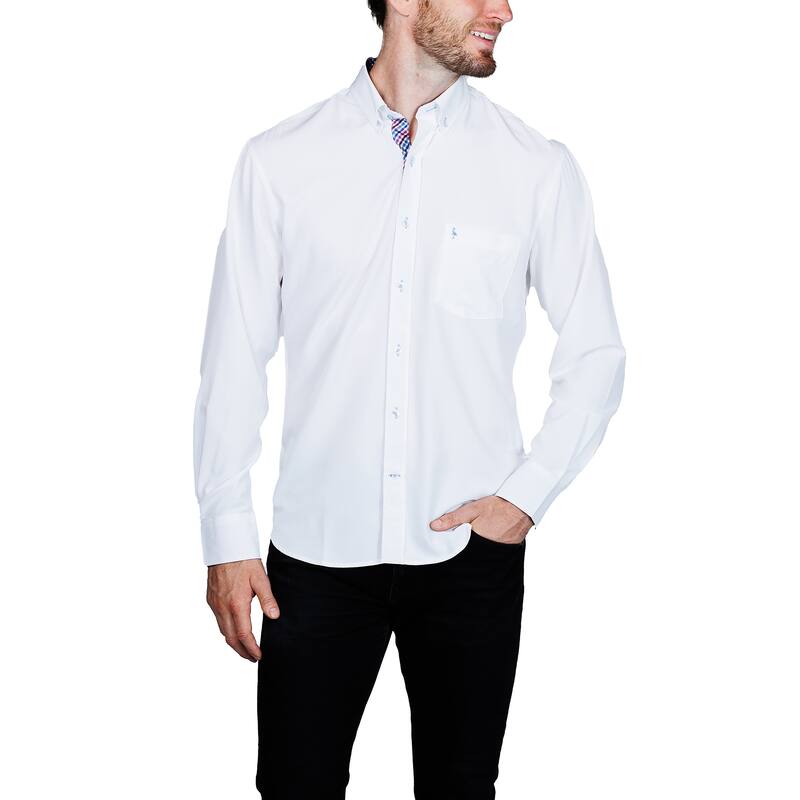Tailorbyrd Men's Mélange Performance Button-Down Shirt