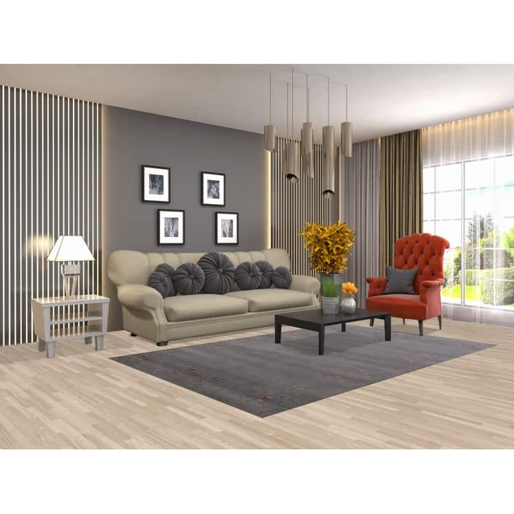 Hand Knotted Oriental 100% Wool Carpet Tribal Tribal Greys & Charcoal Gabbeh Area Rug - 8' 2'' X 5' 2''