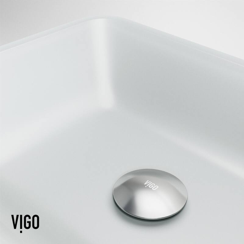 Vigo VGT2068 Sottile 18" Rectangular Glass Vessel Bathroom Sink with