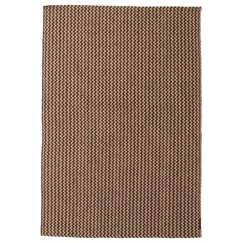 ECARPETGALLERY Braid weave Sienna Dark Brown Wool Rug - 5'1 x 7'6