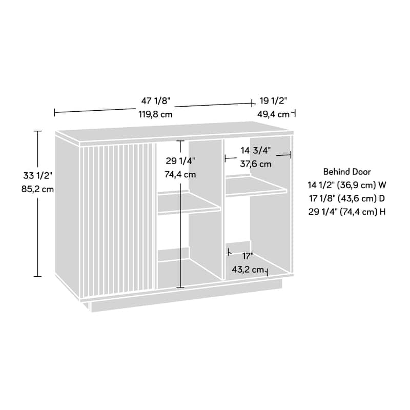 Wood Accent Storage Cabinet with Adjustable Shelves, Gray - 47.17"W x 19.45"D x 33.54"H