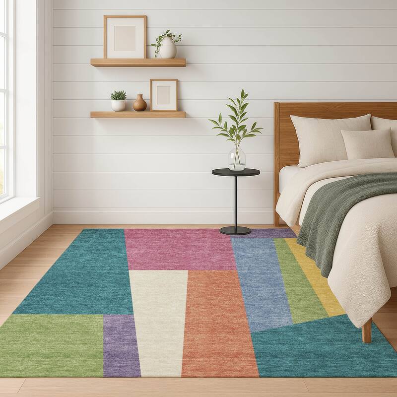 Machine Washable Indoor/ Outdoor Contemporary Jolie Chantille Rug