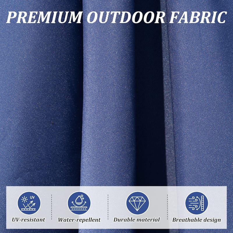 Rectangle Patio Umbrella with Crank Lift and Tilt Function