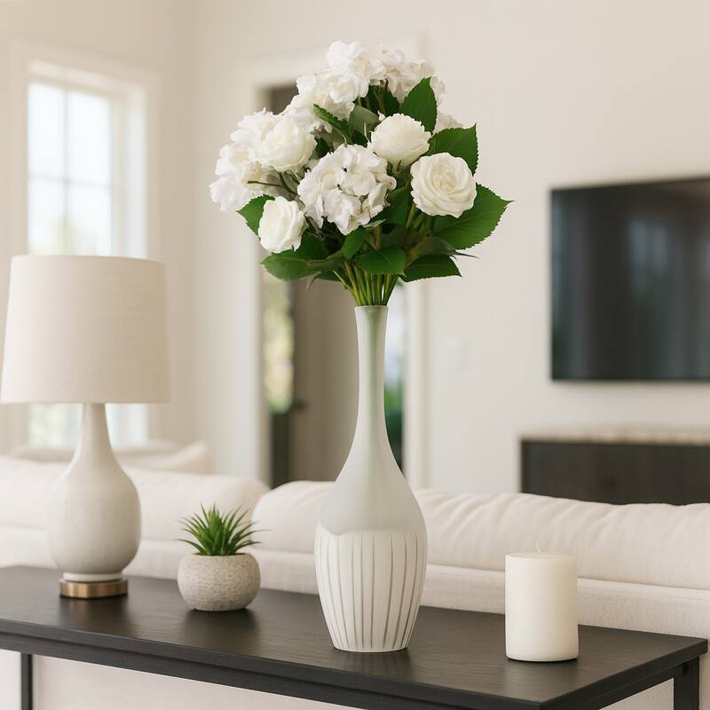 Frosted Flower Glass Vase - Elegant Sculptural Vase for Home Decor
