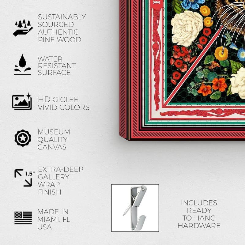 Wynwood Studio Fashion and Glam Red & Green Love Scarf Red and Wall Art Canvas Print