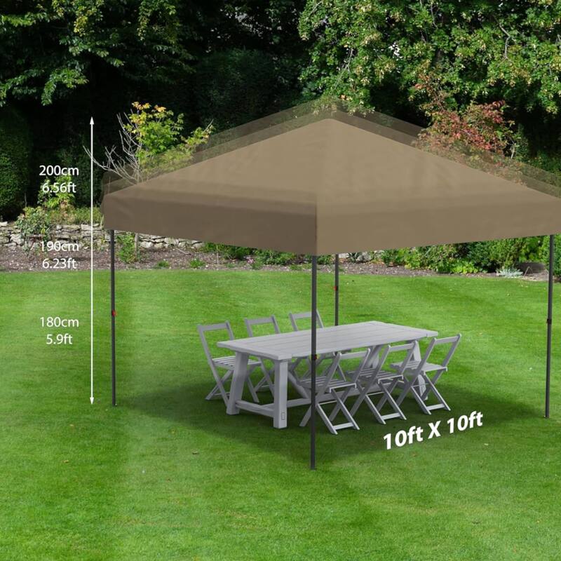 Outdoor 4-Sidewall 10x10 Pop Up Canopy Tent for Picnics, Camping