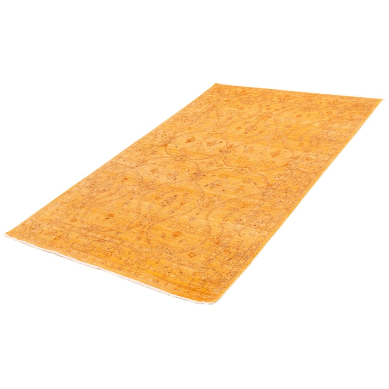 ECARPETGALLERY Hand-knotted Vibrance Light Orange Wool Rug - 5'8 x 9'2