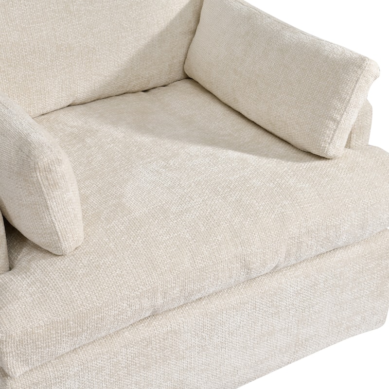 Chenille Oversized 41.5" Wide Down Fill Sofa Lounge Chair and A Half