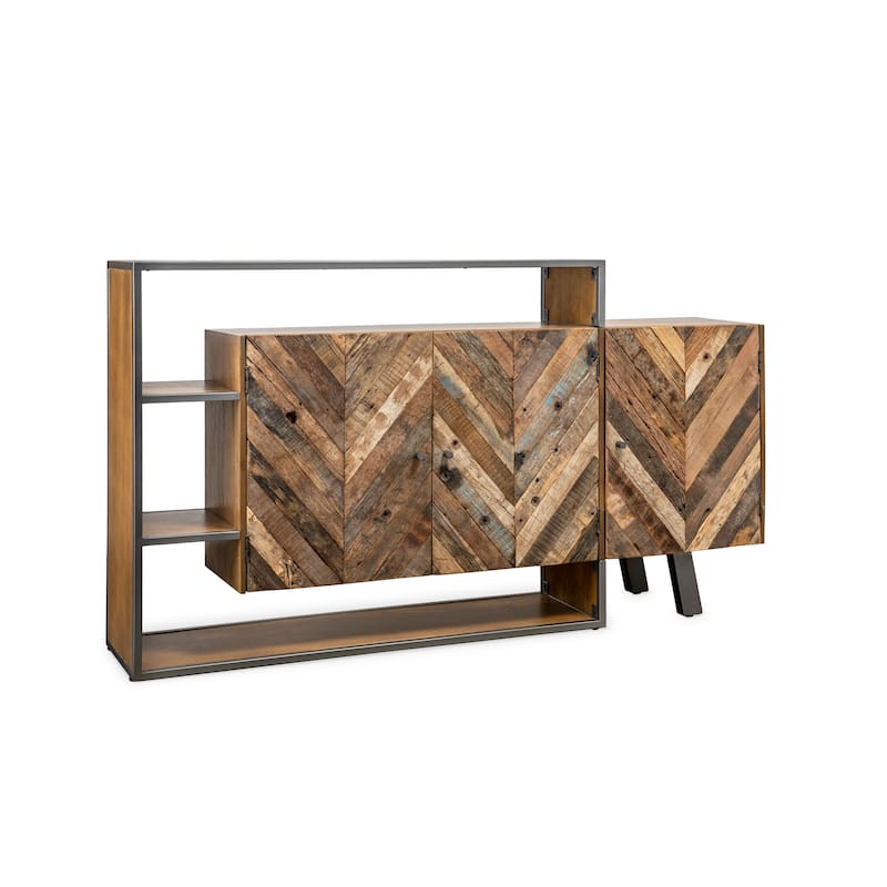 Santos Rustic 69" Three Door Reclaimed Wood Sideboard - 69" x 14" x 39.5"