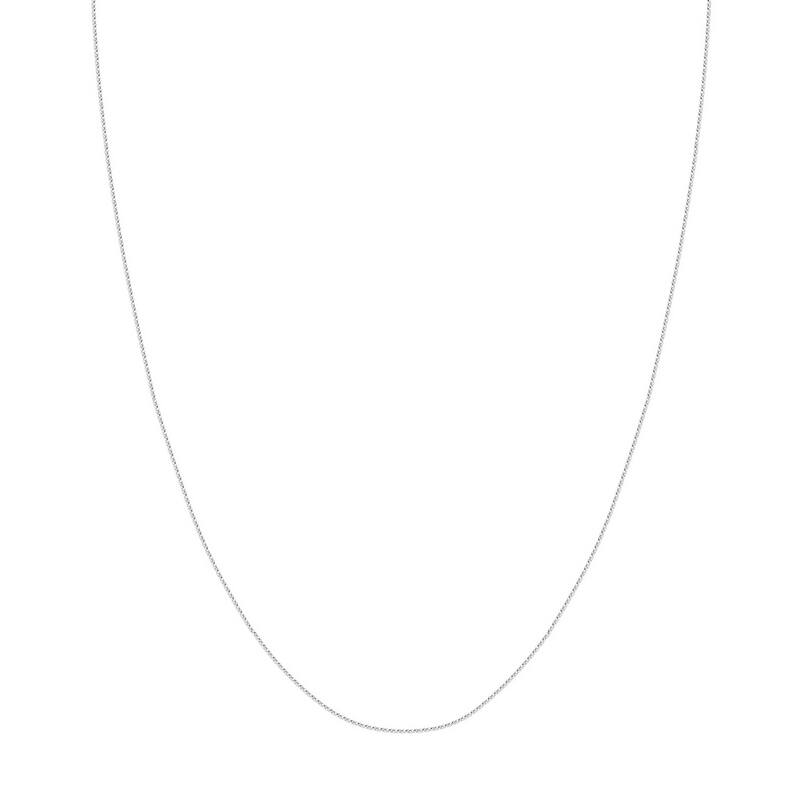 Curata 14k White Gold 0.85mm Square Wheat Chain Necklace (Spring Ring) Options: 16 18 20