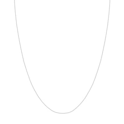 Curata 14k White Gold 0.85mm Square Wheat Chain Necklace (Spring Ring) Options: 16 18 20