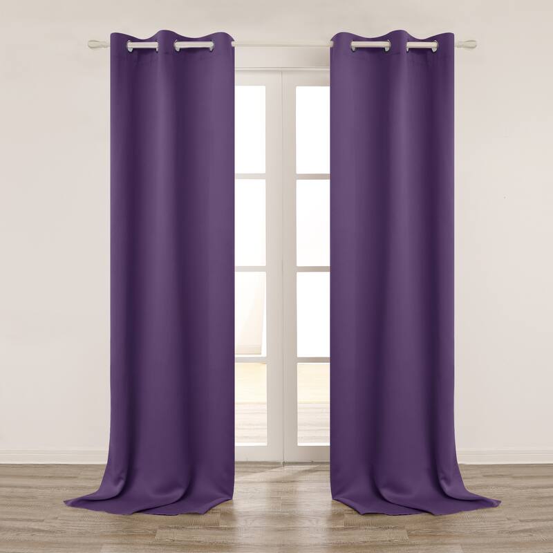 Deconovo 108 120 Length Grommet Curtain (1 Panel) - W42"x L108" - Purple Grape
