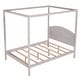 preview thumbnail 14 of 16, Full Size Canopy Platform Bed with Headboard and Support Legs