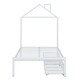 preview thumbnail 19 of 48, Twin Size Metal Platform Bed with two drawers,House-Shaped Headboard Design for Kids, Boys and Girls