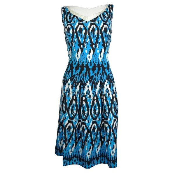 Anne Klein Women's Sleeveless Ikat Print Dress