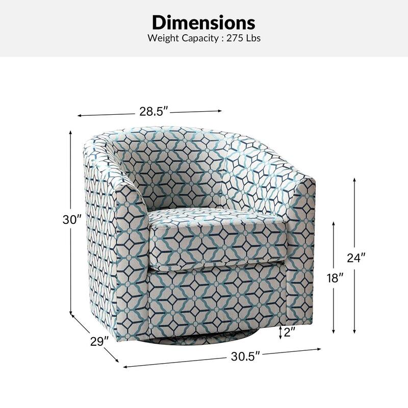 Cuenca Modern Upholstered Barrel Chair with Swivel Base
