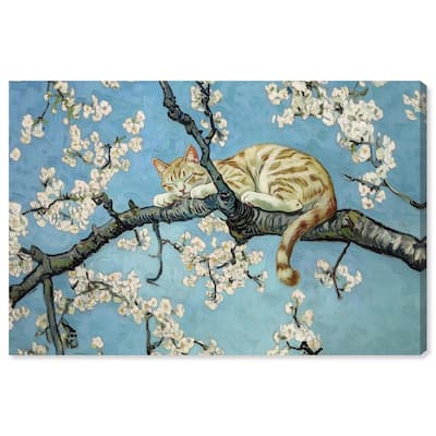 Autumn Blossom Kitten Canvas by Art Remedy, Gallery Wrapped