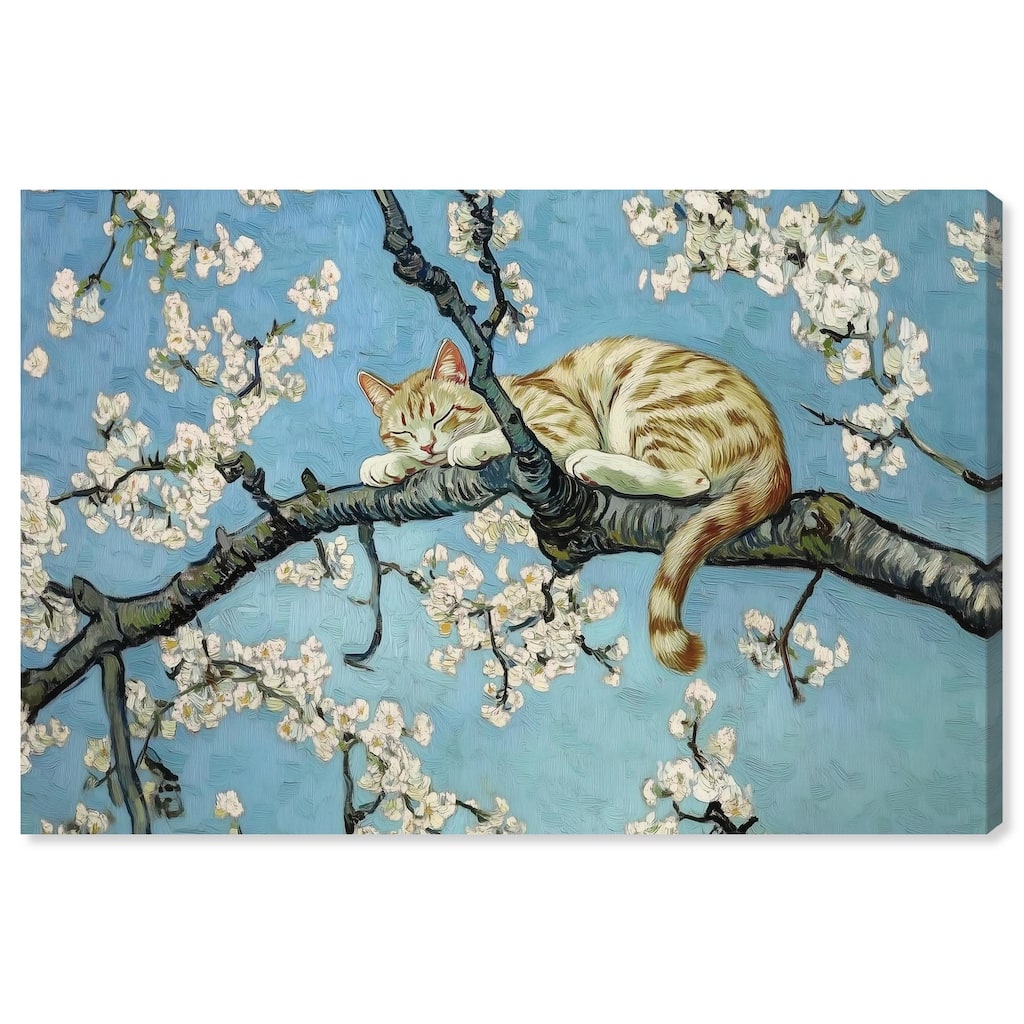 Autumn Blossom Kitten Canvas by Art Remedy, Gallery Wrapped