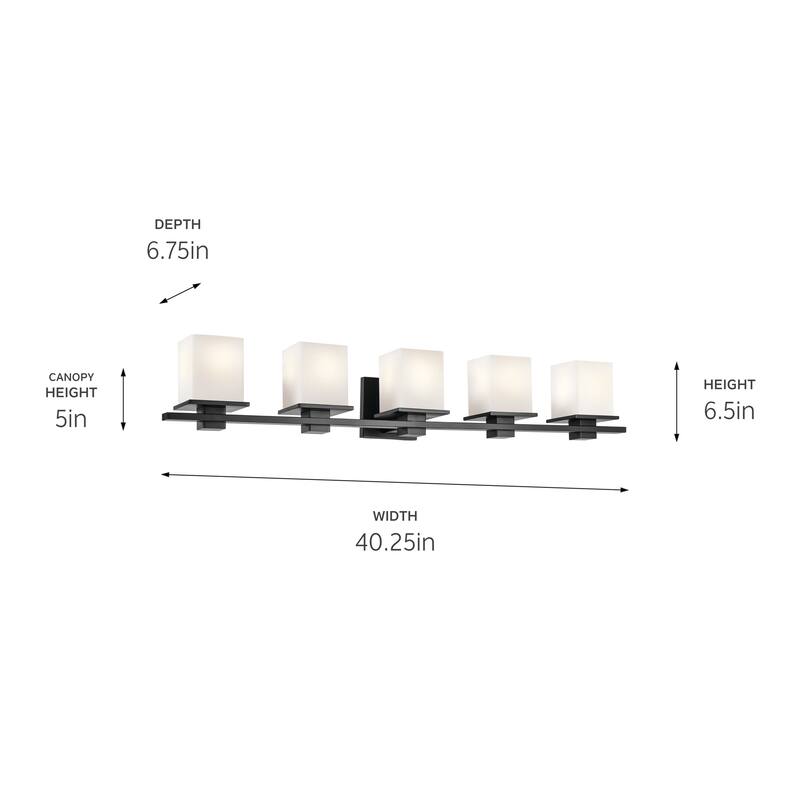 Kichler Lighting Tully 40.25 in. 5-Light Black Vanity Light - 40.25 in