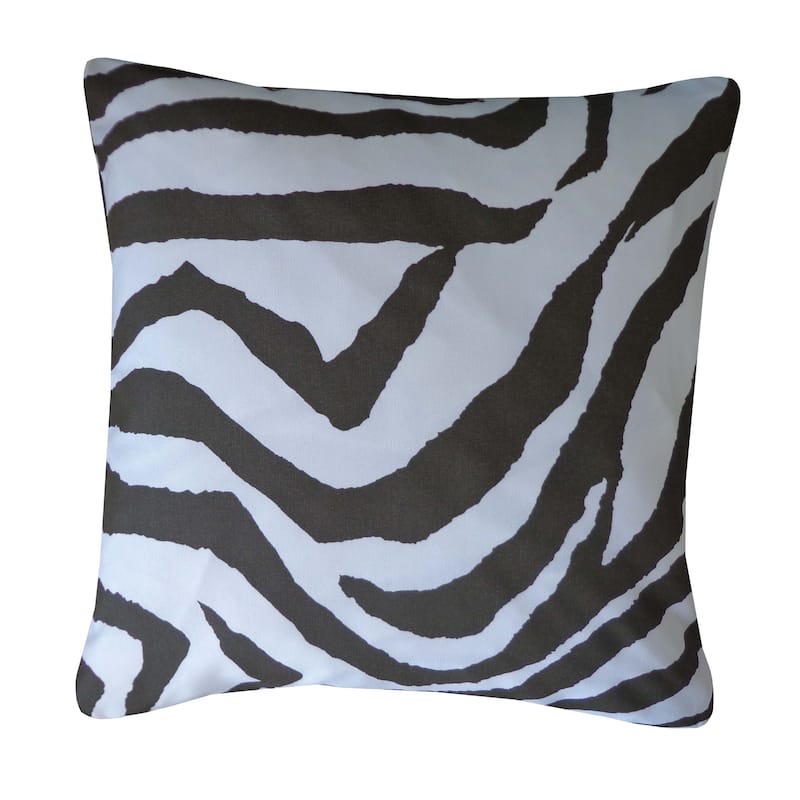 Jiti Outdoor Waterproof Casual Animal Zebra Patterned Square Throw Pillows Cushions for Pool Patio Chair 20 x 20 - Brown/White