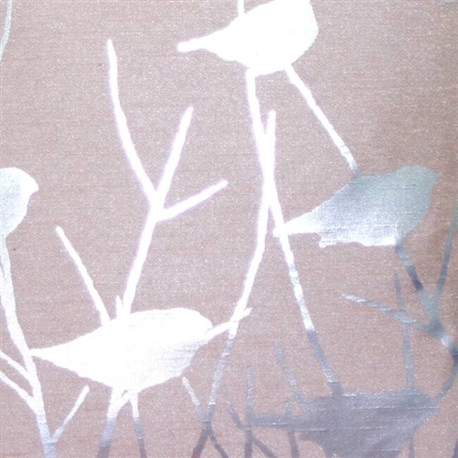 Metallic Birds Faded Brown 20x20 Throw Pillow with Polyfill Insert