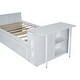 preview thumbnail 8 of 14, White Twin Size Wood Platform Bed with Desk, Kids Daybed with 3 Drawers and Storage Shelf