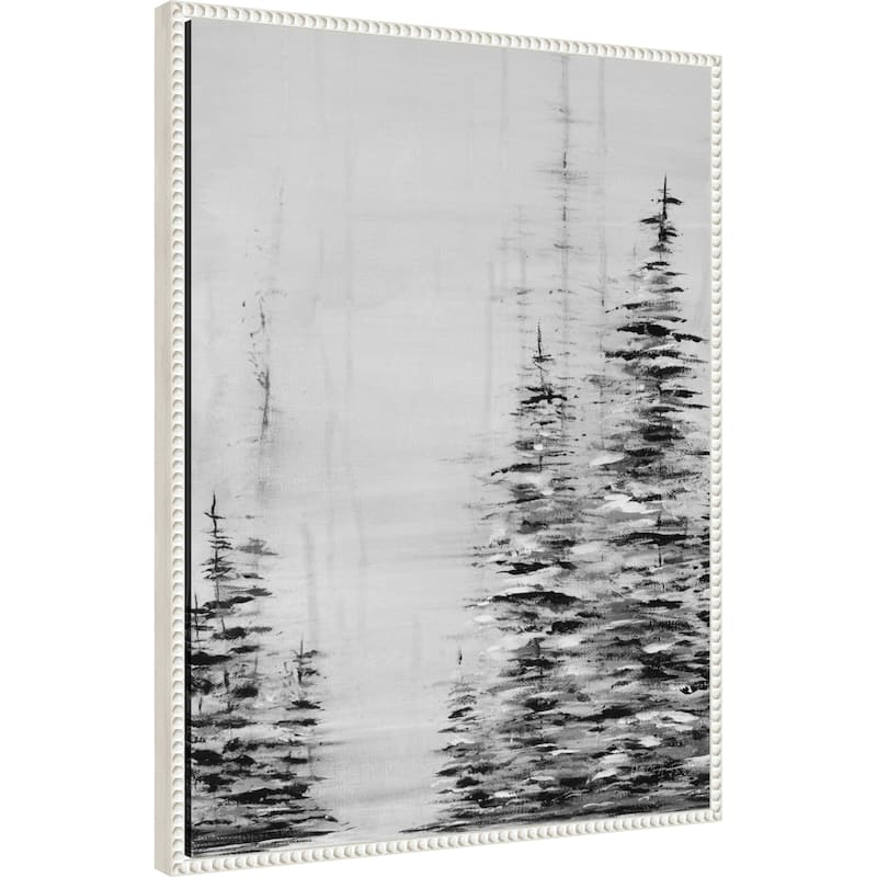 Woodsy II by Yvette St. Amant (23 x 30 in.), Framed Canvas Wall Art Print - Sylvie Beaded White