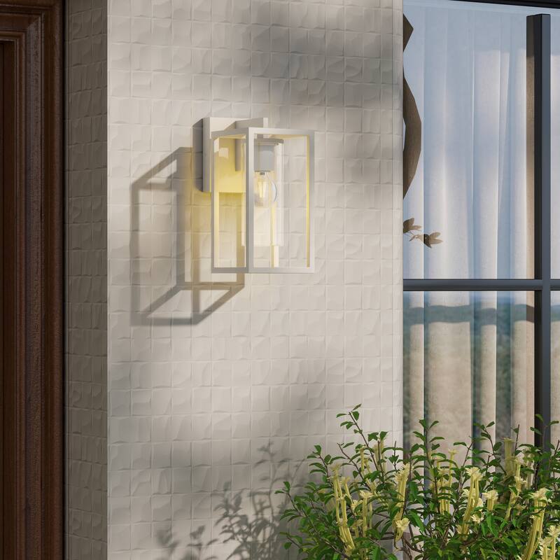 1-Light Outdoor Wall Lights, Outdoor Wall Lantern with Glass Shade