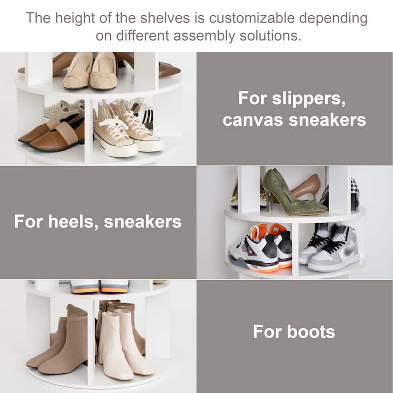 32 Pair Rotating Shoe Rack Tower - 32 Pair