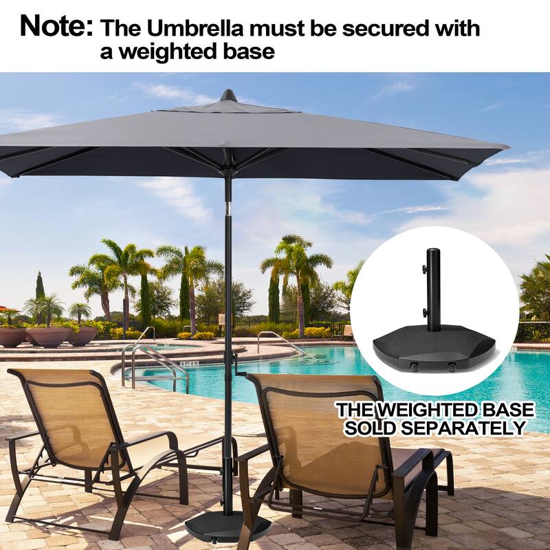 Pellebant Outdoor 9 x 5 FT Patio Market Umbrella Rectangular