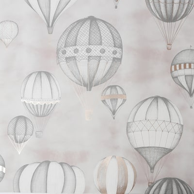 Balloon Fiesta Grey and Rose Gold Wallpaper