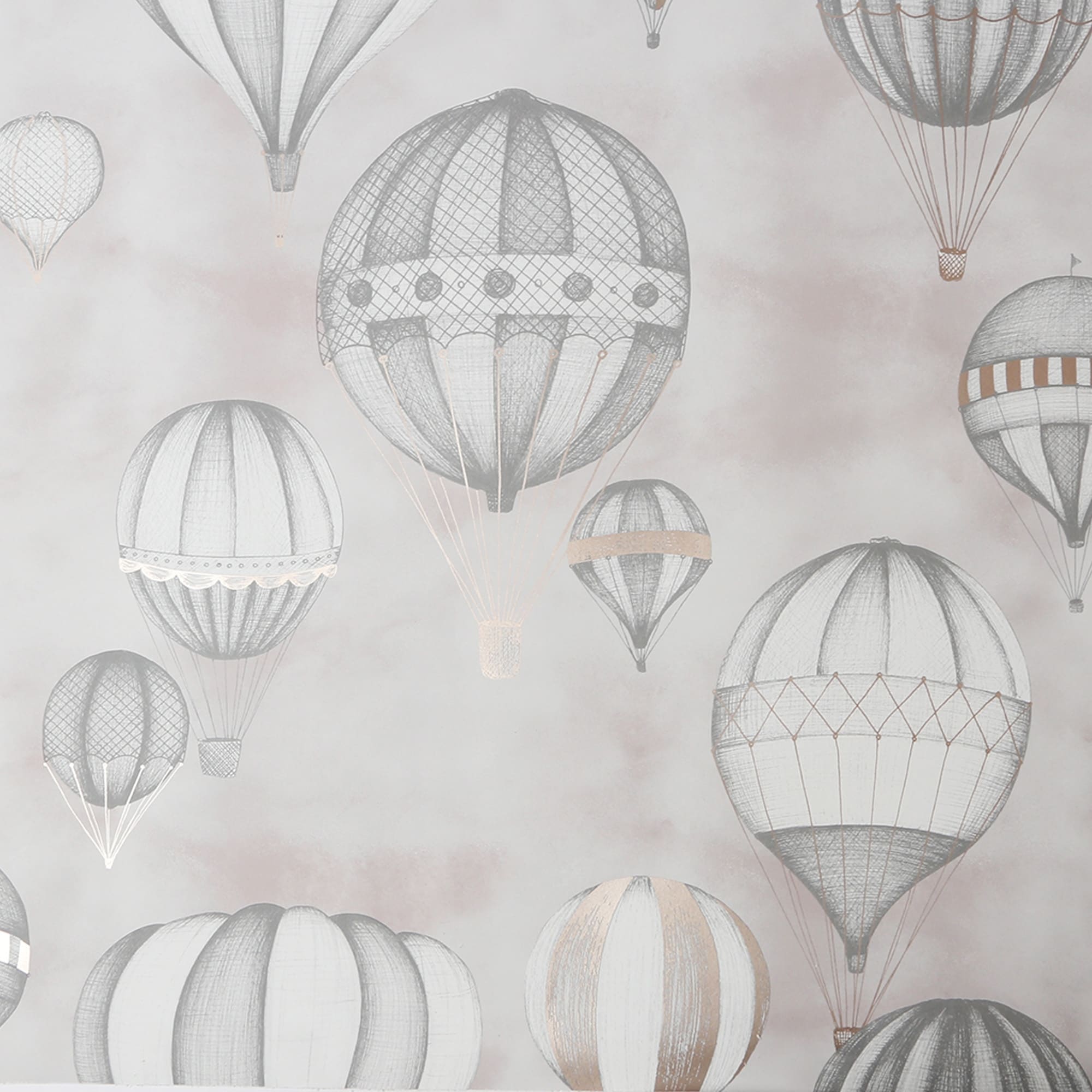 Sublime Balloon Fiesta Grey and Rose Gold Wallpaper