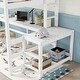 preview thumbnail 7 of 15, Full Pine Wood Loft Bed Frame with Built-in Desk, Ladders, Guardrails