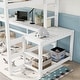 preview thumbnail 6 of 10, White Full Wood High Loft Bed with Desk & Guardrails