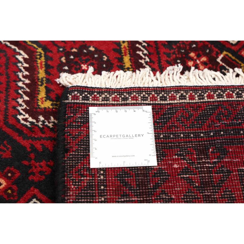 ECARPETGALLERY Hand-knotted Teimani Red Wool Rug - 2'11 x 6'1