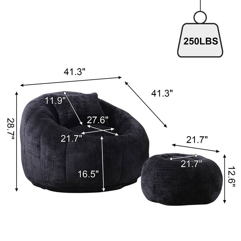 Bean Bag Chairs With Ottoman for Living Room