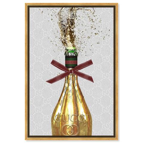 Oliver Gal 'Italian Champagne Ribbon II' Fashion Gold Wall Art Canvas
